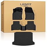 LASFIT Floor Mats & Cargo Mats for Volkswagen Taos 2022-2026(Only Fit FWD), All Weather TPE Custom Fit Floor Liners for VW Taos Accessories 1st & 2nd Row Car Mats & Trunk Mats, Easy to Clean, Black