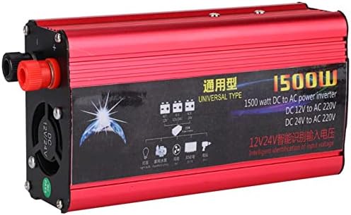Miniatura 5 de Inversor de corriente para automóvil de 1500 W, adaptador de convertidor de cargador USB, onda sinusoidal modificada, CC 12V24V a CA 220V, inversor