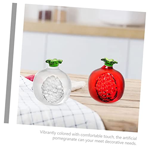 Osaladi 6 Pcs Pomegranate Ornament Glass Decor Crystal Vases Desk Decor Table Centerpieces Crystal Fruit Ornament Crystal Fruit Statue Fruit Kitchen Decor Photo Accessory Simulation Fruit #TOP7
