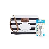 Bumco Diaper Clutch Bag and Mini Cream Spatula - Baby Travel Essentials, Small Bag with Wipes Dispenser, BPA-Free Butt Spatula, Mini Cream Applicator with Case