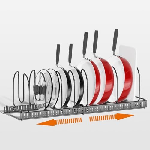 Pan Lid Holder, Adjustable Cupboard Organiser for Pot, Pan, Lid