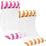 kunst für alle Aufblasbare Wasserhängematte Schwimmbett 4 in1 Wasser Hängematte Loungesessel Pool Lounge luftmatratze aufblasbare hängematte Schwimmbad Strand [2Stück](Orange+Rosa)
