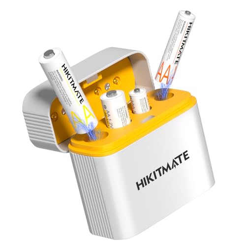 HIKITMATE Rechargeable 2AA & 2AAA Batteries Ni-MH with 4-Slot Smart Charger - High-Capacity Combo for Home Office, Remote Controls, Toys - Ready to Use