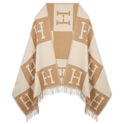 Relang Scarfs for Women Pashmina Silky Shawl Wrap for Evening Dressing Blanket Open Front Poncho Cape