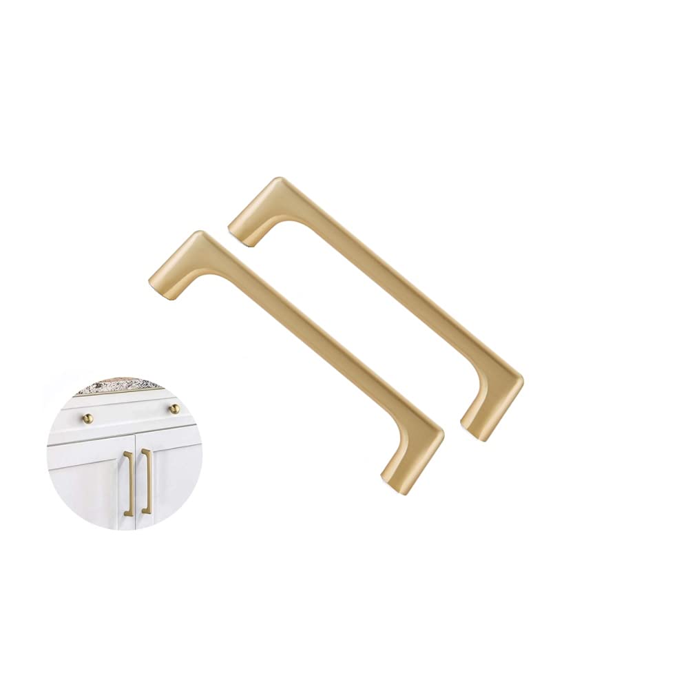 SYDARSYN Kitchen Cupboard Handles Brushed Brass Drawer Handles Cabinet Handles Kitchen Door Handles 96mm