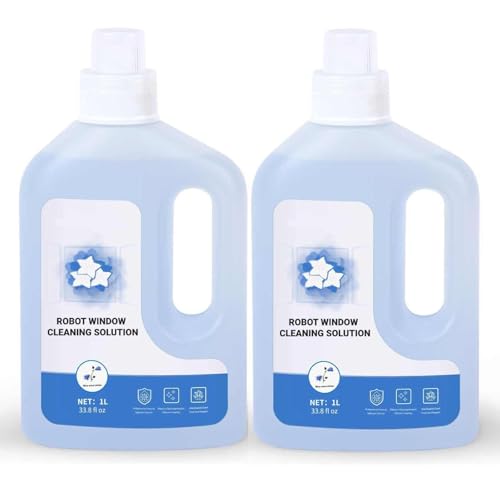 1L Laveur de Vitre, Compatible avec ECOVACS WINBOT W1 Pro/W2 Pro/W2 Omini, Liquide de Nettoyage de Vitres(Lot de 2)