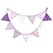 Purple Vintage Fabric Flag Buntings Garlands Wedding Birthday Party Decoration