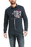 Desigual CAM_Around Camisa, Blau (Estado 5127), Cuello: 42 cm (Talla Fabricante: L) para Hombre