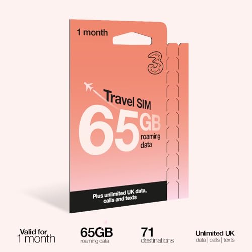 Sims de voyage 30 jours 65 Go data et voix illimitée pour itinérance mobile