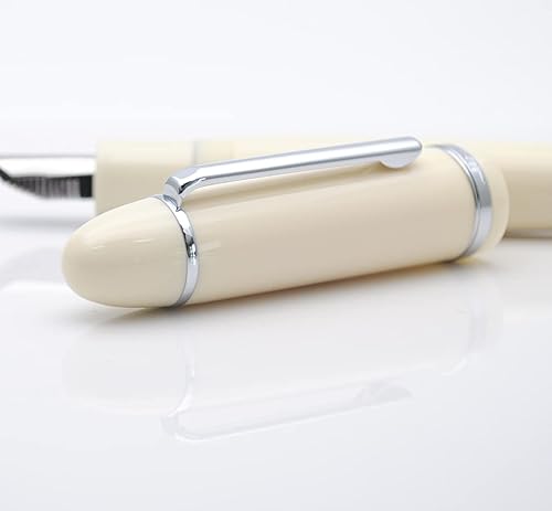 Miniatura 7 de Pluma estilográfica JINHAO X159 (Plumín F 0.5mm, blanco marfil con clip plateado)