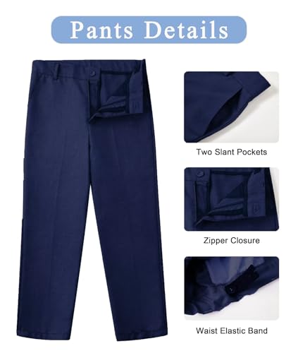 Image of Boys' Dress Pants Kids Wedding Suit Pants Boys School Uniform Pants Trousers for Golf Play & Outdoor Adjust Waist