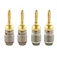Nakamichi FanLock Excel-Serie 24 Karat vergoldeter Bananenstecker, 10 AWG – 18 AWG, 4 mm Dicke für Lautsprecherverstärker, Hi-Fi Stereo Heimkino Audiokabel Schnellanschluss, 4 Stück (2-Paare)