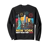 New York New Year Trip 2026 NYC Fireworks Statue of Liberty Sweatshirt