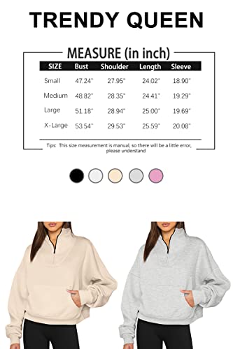 Trendy Queen Half Zip Pullover Quarter Zip Sweatshirts Workout Hoodies Womens Oversized Sweaters Casual Fall Outfits Clothes 2023 Fashion #TOP5