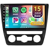 Android 15 Autoradio pour Skoda Yeti 5L 2009-2014, 9 Pouces Poste Radio Voiture avec CarPlay Android Auto GPS Navi WiFi Bluetooth Caméra(4Core(1+32GB))
