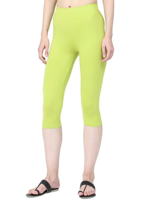 Image of Robinbosky Premium Stretchable Cotton Capri Legging for Women | Suitable for Formal wear & Casual wear | High-End Elastic Makes. The Leggings Squat Proof and Durable for Travel, Yoga, & Workout.
