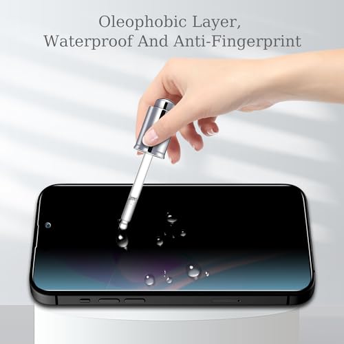 Pokolan 3 Pack Privacy Screen Protector for iPhone 15, 15 Pro 6.1-Inch, Anti Spy Tempered Glass, 9H Hardness, Case Friendly - Image 4