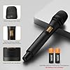 TONOR Wireless Microphones, UHF Cordless Handheld Dynamic Mics with 6.35mm Rechargeable Receiver, 60 m Range, 2 * 5 Adjustable Channels for Karaoke, Singing, DJ, Party, Speech, TW320, 2 Mics Black #3