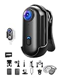 JIALAIWOWO 4K Action Camera with 64GB Card, Mini Body Camera with Audio Recording, Wi-Fi Magnetic Hands-Free POV Cam for Motorcycle Helmet Vlogging with Waterproof Case & 360° Rotatable Clip