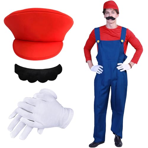 GWAWG - Disfarce para adultos com body, boné e barba, para cosplay para adultos, para carnaval, Halloween, decoração de carnaval (L)