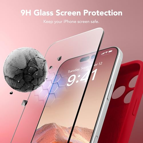 Image of Magnetic for iPhone 17 Pro Max Case, Compatible with MagSafe, [Full Camera Protection][Screen Protector] Silicone Shockproof Protective Phone Case for iPhone 17 Pro Max 6.9 inch, Deep Red