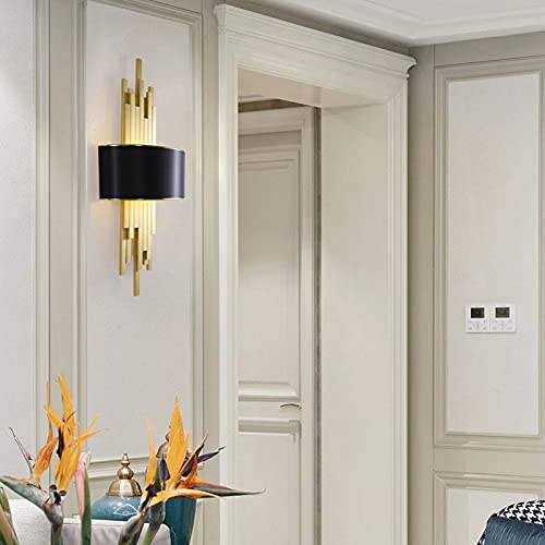 Applique murale design or noir E14 avec ampoule incluse pour luminaire chic - 6