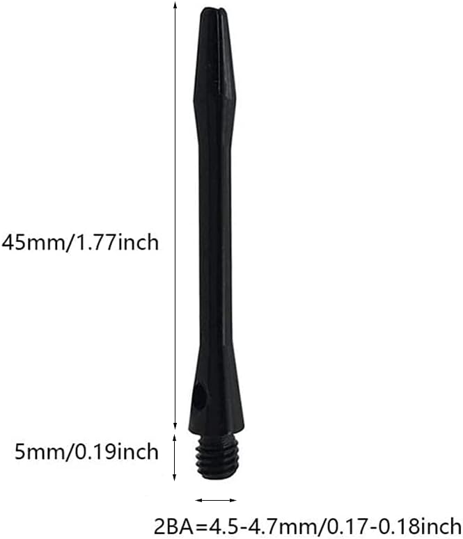 Impatiens 15 Pieces Metal Dart Shafts, 45mm Metal Dart Accessories, Dart Accessories, Aluminium, with Standard 2BA Screw Thread, for Soft Darts and Steel Dart Shafts (Black) - Image 4