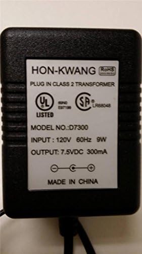 Hon Kwang Plug in Class 2 Transformer Charger 120V 60Hz 9W DC 7.5V300MAH Model-D7300