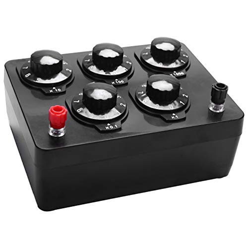 Iycorish Boîte de résistance variable en fer 0-9999,9 Ohm 165 x 125 x 60 mm pour l'enseignement physique Cover