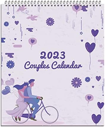 2023 Couples Calendar for 2 People - One Month to View Slogan Art by Arpan