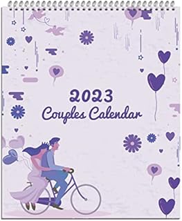 2023 Couples Calendar for 2 People - One Month to View Slogan Art by Arpan