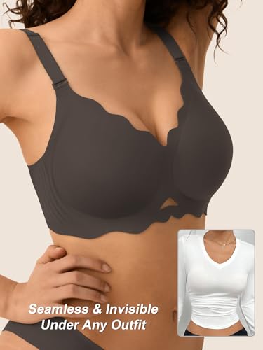 Jelly Bras for Women with Support - S-3XL Wireless Seamless T-Shirt Bra No Underwire Full Coverage Comfort Bralette3