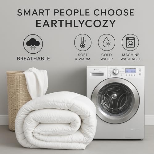 Image of Earthlycozy 500 GSM Premium Comforter - All-Season Down-Alternative, Lightweight, Breathable, Hypoallergenic and Machine Washable (Chocolate Brown, Double)