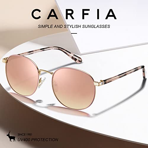 CARFIA Small Round Polarized Sunglasses for Women UV Protection CA19472