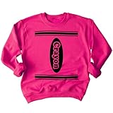 Promotion & Beyond Crayon Shirt Halloween Costume for Teams Groups Crewneck Sweatshirt, S, Cyber Pink