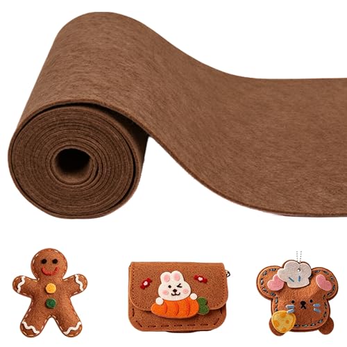 Brauner Filz Meterware 300 x 30 cm, 3 mm – Zuschneidbarer Bastelfilz für Nähen, DIY & Dekoration
