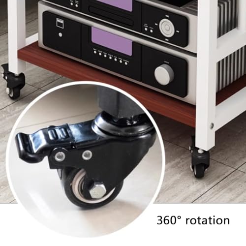 Étagère de rangement audio à 5 niveaux blanc et noir pour composants HiFi et décodeur TV - 4