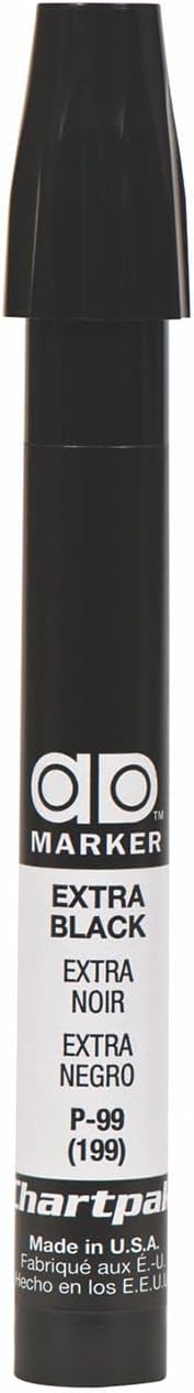 The Original Chartpak AD Marker, Tri-Nib, Extra Black, 1 Each (P99)
