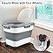 Komzon Rice Storage Containers, Collapsible 20 to 30Lbs Food Storage Bin Dispenser with Rolling Wheel and Clear Airtight Lid, BPA Free Flour, Sugar, Cereal and Dog Cat Pet food Containers