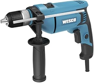 Hammer Drill, WESCO 750W Impact Drill, Hammer and Drill 2-in-1 Electric Drill, 3000RPM, 360° Rotating Handle, Variable-Speed, 21CM Depth Gauge, for Drilling Steel Masonry Concrete Wood