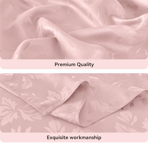 Romanstile Jacquard Rectangle Tablecloth - Waterproof Damask Floral Pattern Decorative Table Cloths Heavy Weight Fabric Table Covers for Dinner/Parties/Outdoor - 60 x 84 Inch, Pink by Romanstile - Used condition - Image 4