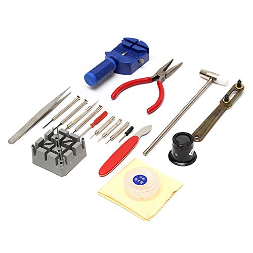 Sluffs 19pcs Ferramentas De Reparo De Relógios Kit De Relojoeiro Para Troca De Correias E Caixa De A
