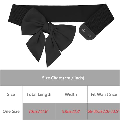 Women's 2Pcs Elastic Wide Belt Dress Bowknot Waistband Decoration Fashion Versatile Belts3