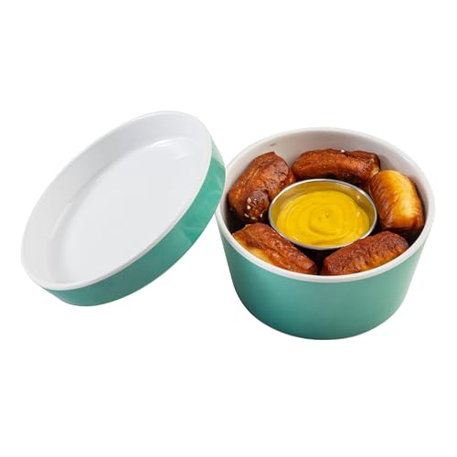 TableCraft Marvista Collection Round Stackable Bowl and Lid, 0.5 Qt Capacity, 5" x 5" x 3.25", Jade Melamine, Space-Saving Food Container for Prep, Serving, and Organization by Tablecraft - Used condition - Image 3