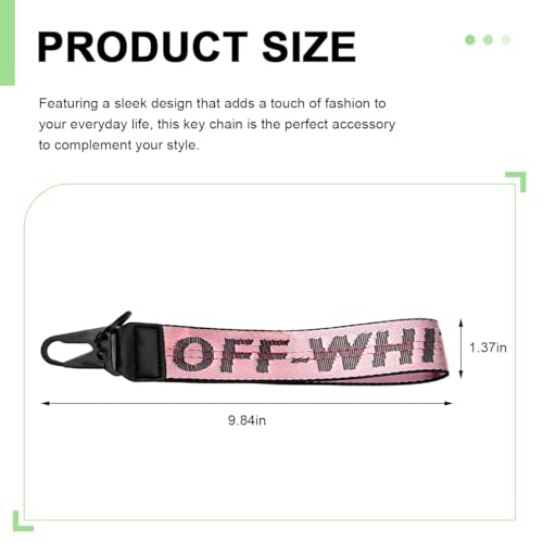 Image of DXNQ Car Keychain, Fabric Keychain Wrist Lanyard, Key Ring for Cars Keys Wallets Jeans Decoration, Car Accessories (Pink)