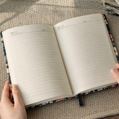 Image of Motivational A5 Hardcover Notebook Diary - Hardbound Journal with Daily & Monthly Planner, Undated Ruled Pages, Silk Ribbon Bookmark, Floral Quote Cover inchBelieve in Yourself inch, Writing Notebook for Women, Students & Office
