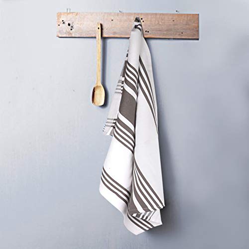 Urban Villa Kitchen Towels Trendy Stripes Dove Grey/White Set Of 3 Dish Towels For Kitchen Highly Absorbent 100% Cotton Size 20X30 Inches Kitchen Towels With Mitered Corners Kitchen Hand Tea Towels #TOP2