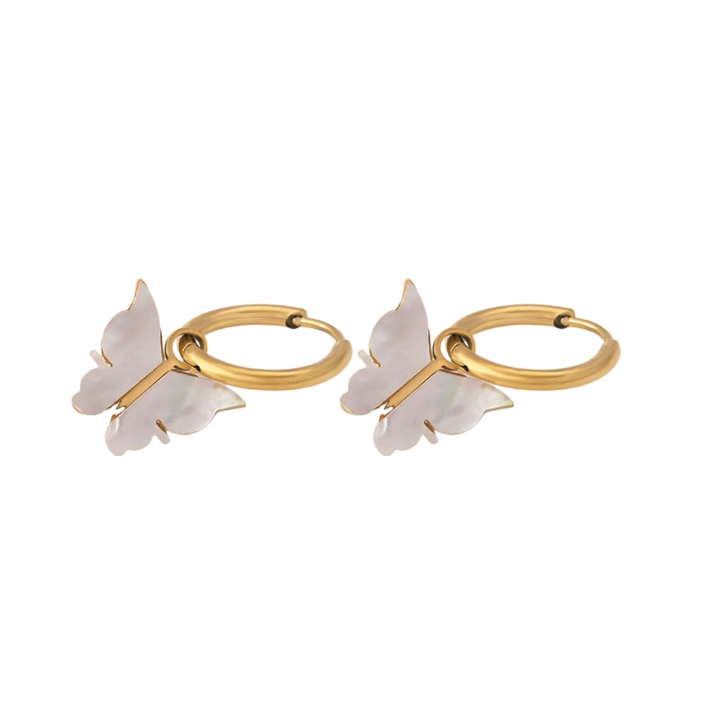 Annabelle Butterfly Hoop Earrings for Women - Gold Plated Earring, Gift for Girls & Women | Waterproof & Anti Tarnish Earrings-image-36