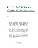 The Readable Delaware General Corporation Law: 2026-2027 with patented VisiLaw Markings