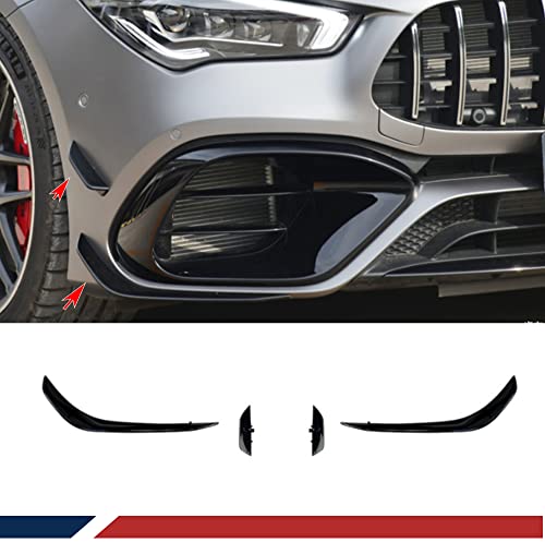 CLA45 Front Bumper Canards Fits for Mercedes Benz CLA Class CLA45 AMG C118 2020-2022 Gloss Black Front Bumper Lip Splitter Fins Factory Outlet